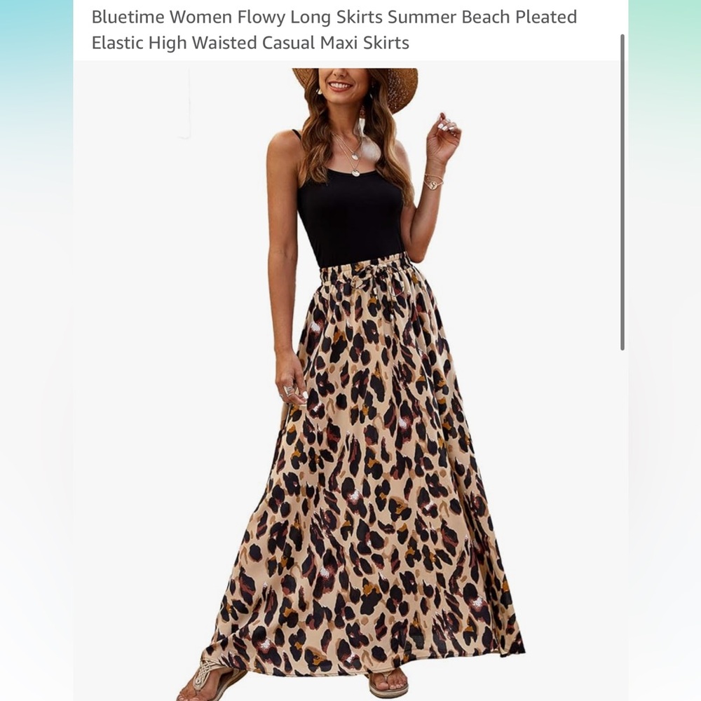Amazon Leopard Print Maxi Skirt, size small, like new